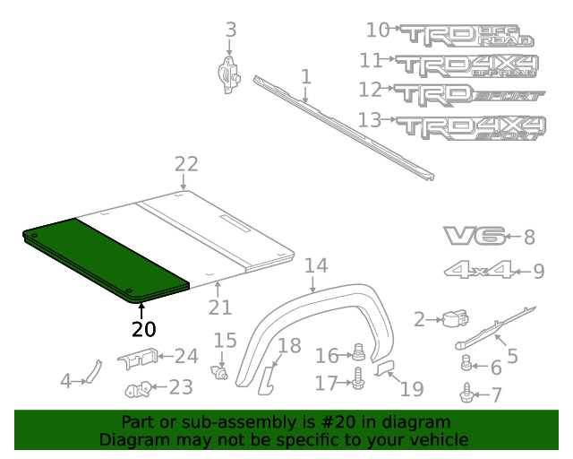 tonneau cover parts diagram