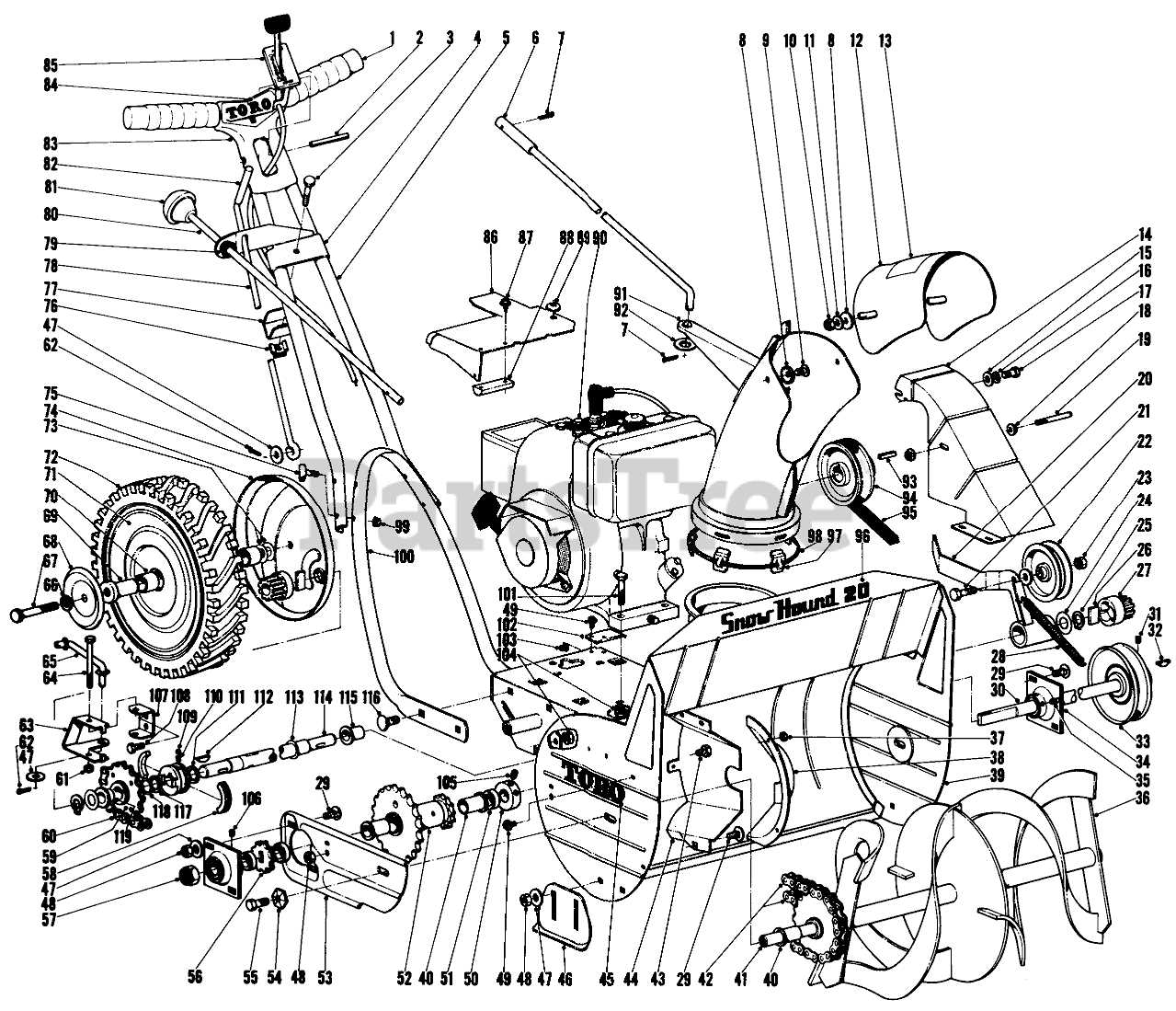 toro 524 snowblower parts diagram