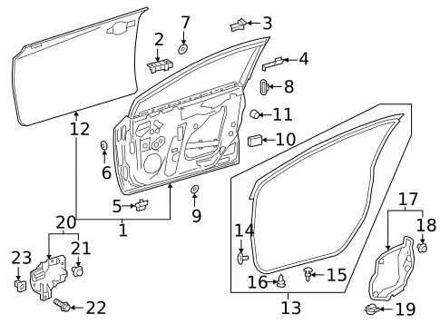 toyota corolla door parts diagram