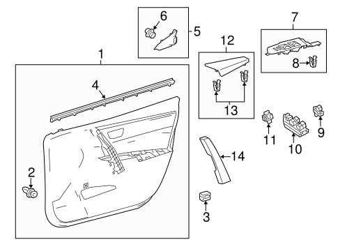 toyota corolla door parts diagram