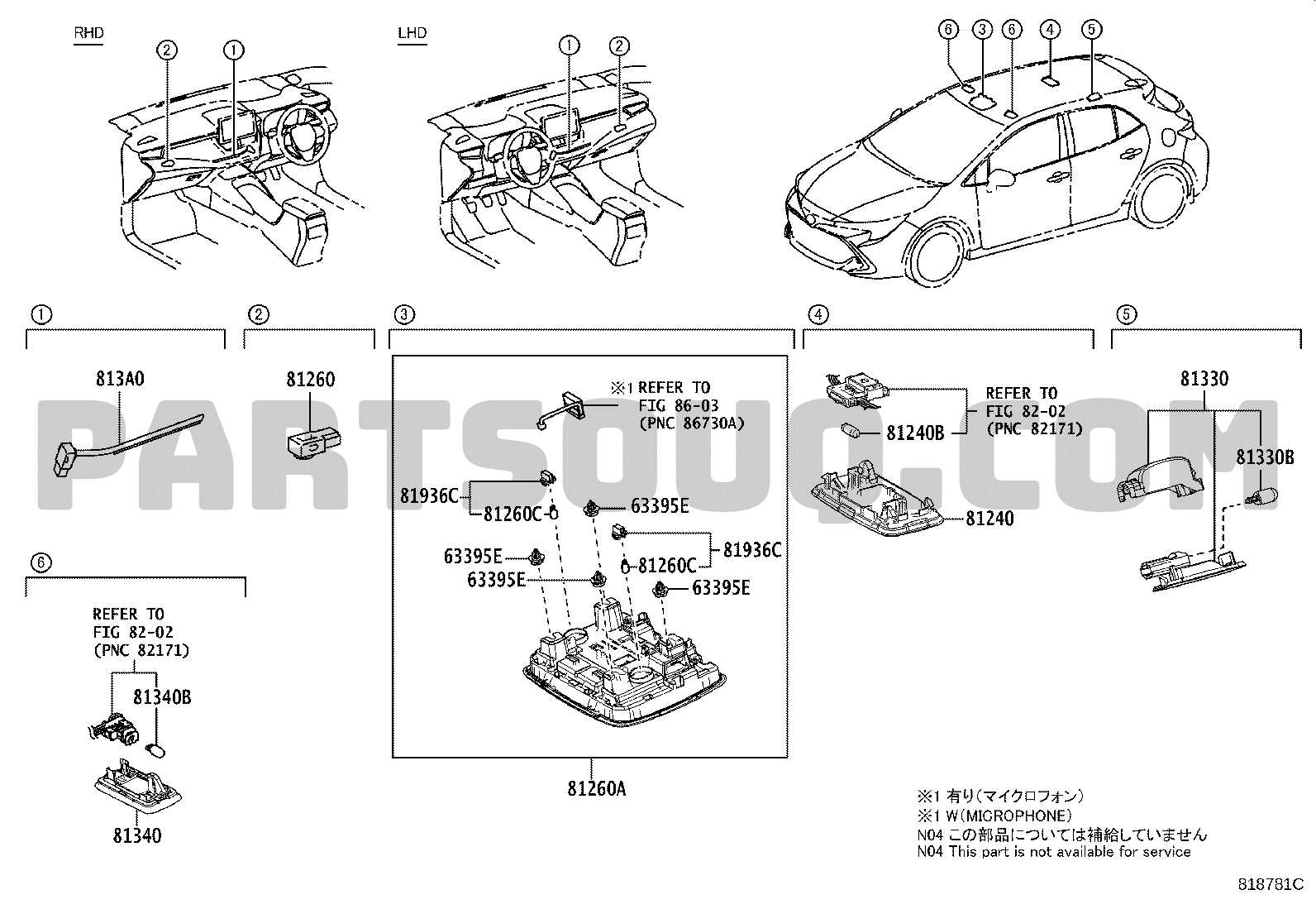 toyota corolla interior parts diagram