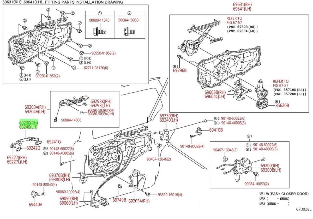 toyota door parts diagram