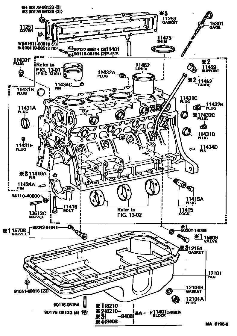 toyota engine parts diagram