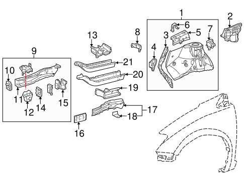 toyota sienna body parts diagram