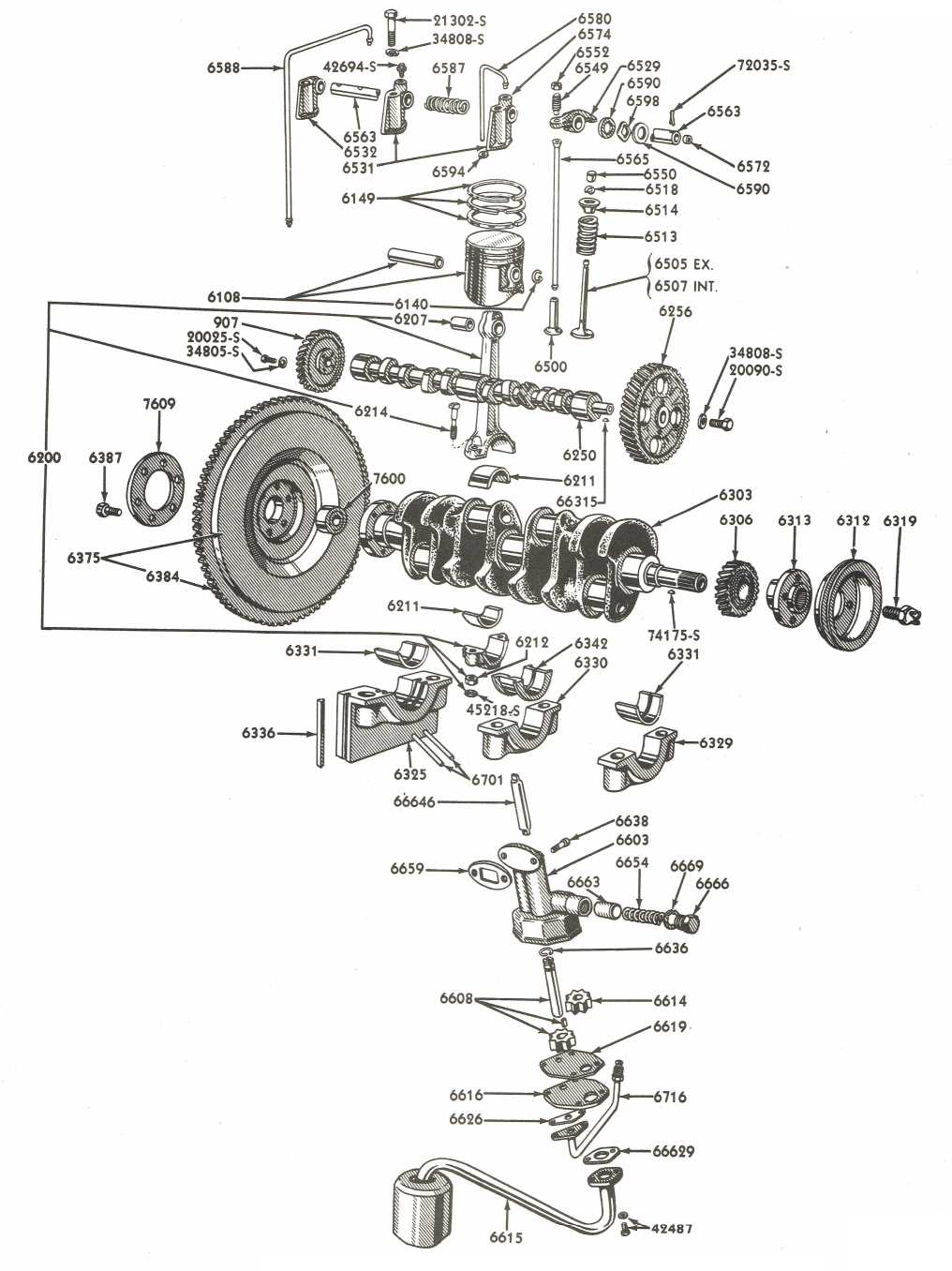 tractor engine parts diagram