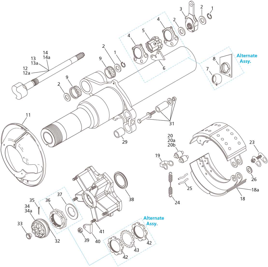 trailer axle parts diagram