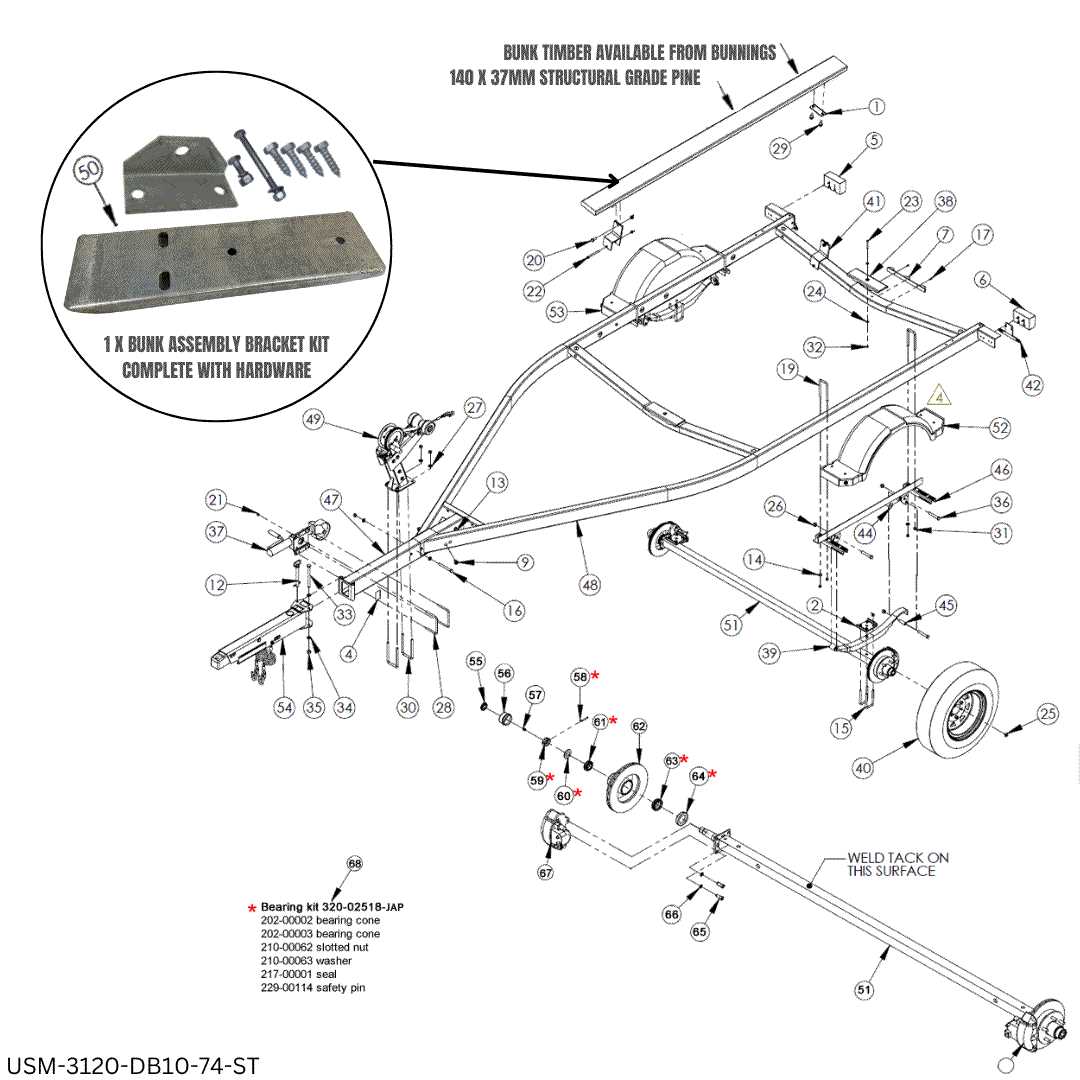 trailer axle parts diagram