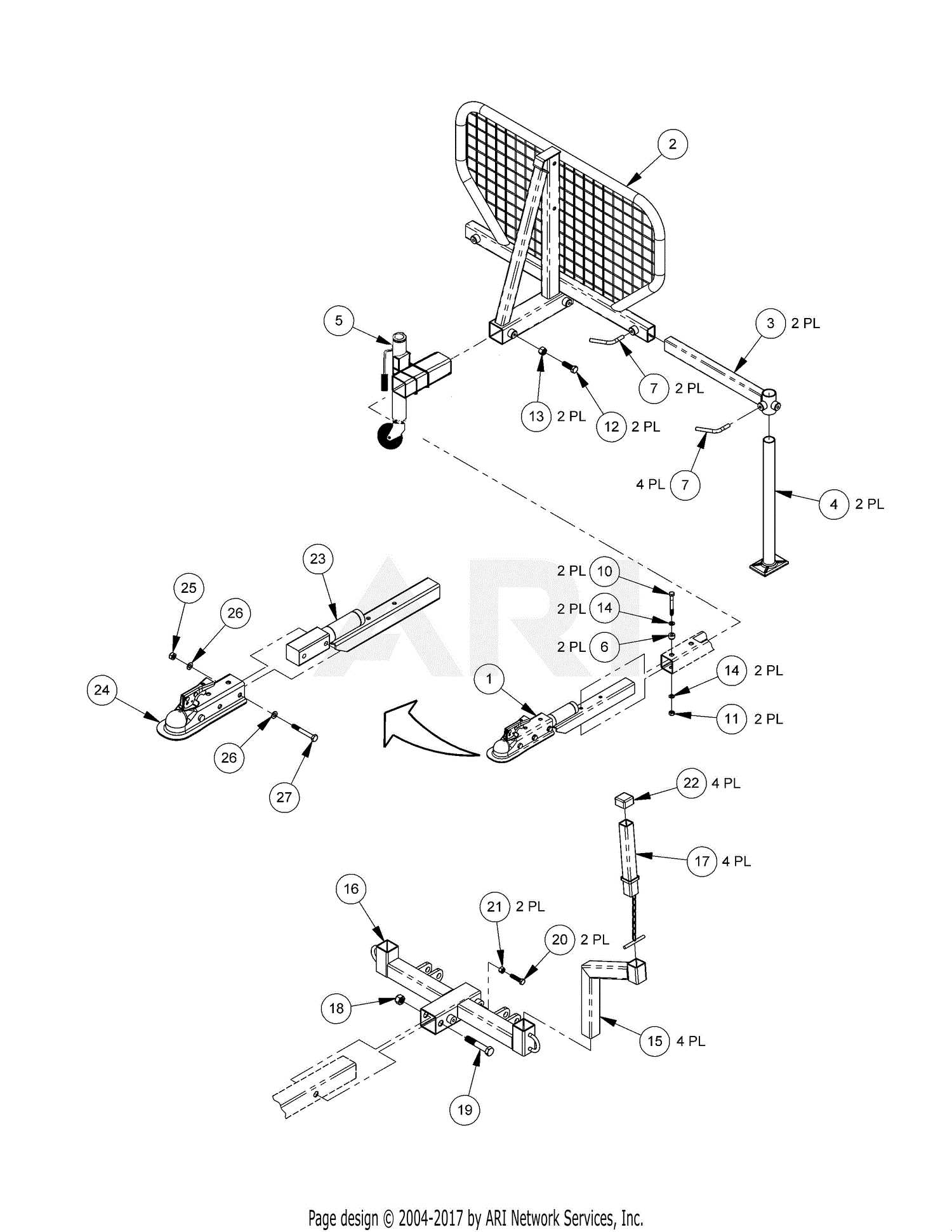 trailer tongue parts diagram