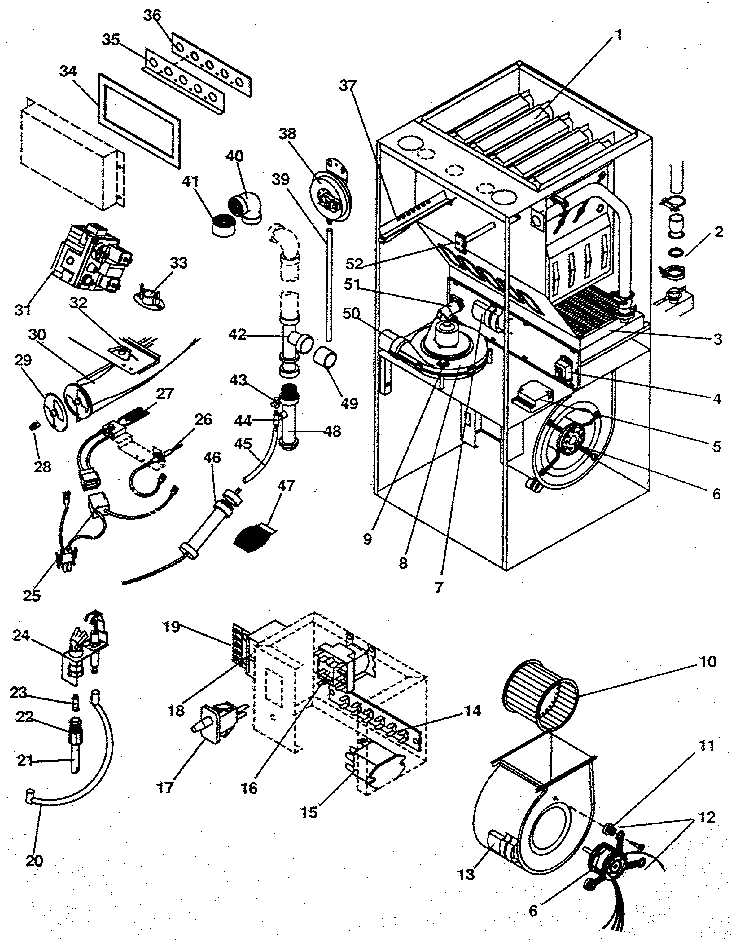 trane furnace parts diagram