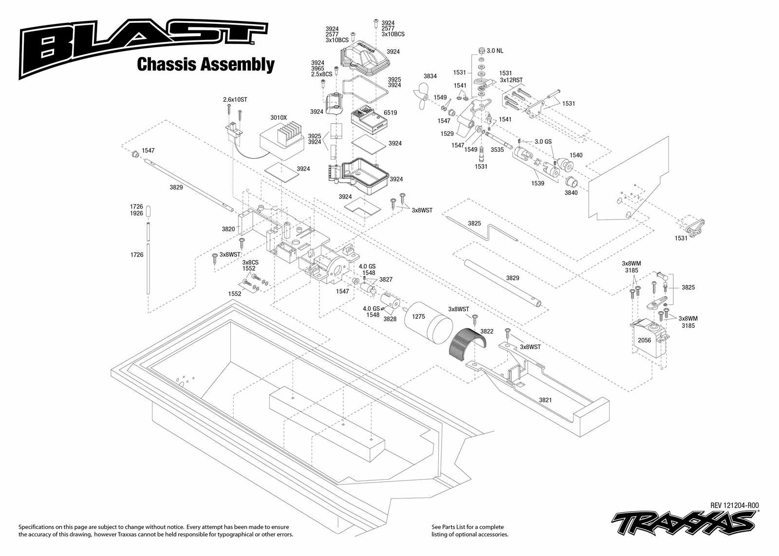 traxxas blast parts diagram