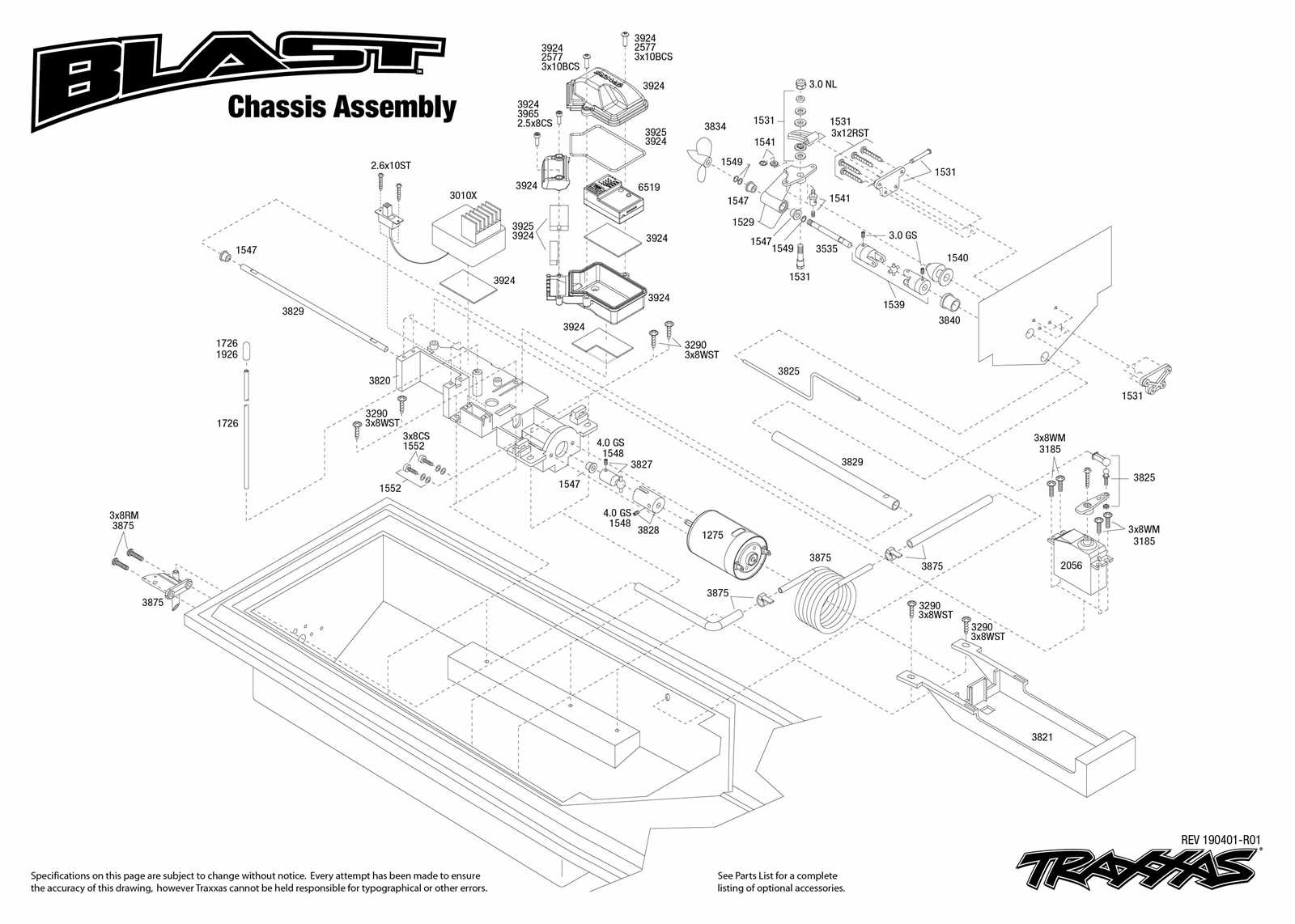 traxxas blast parts diagram