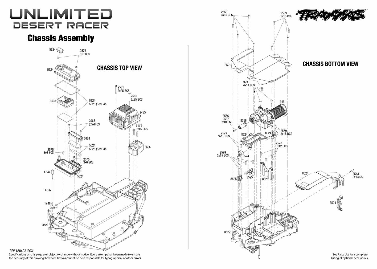traxxas parts diagram