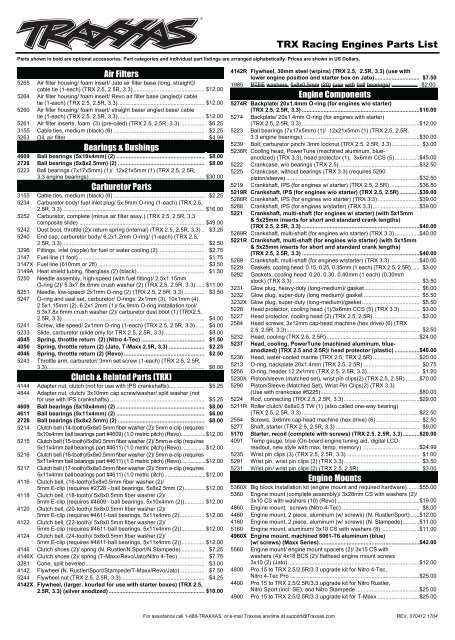 traxxas revo 2.5 parts diagram