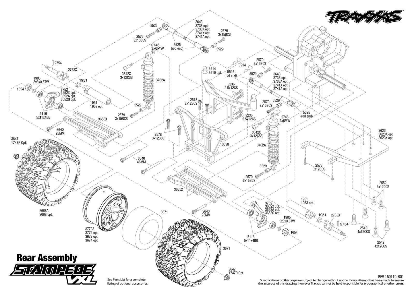 traxxas stampede 4x4 vxl parts diagram