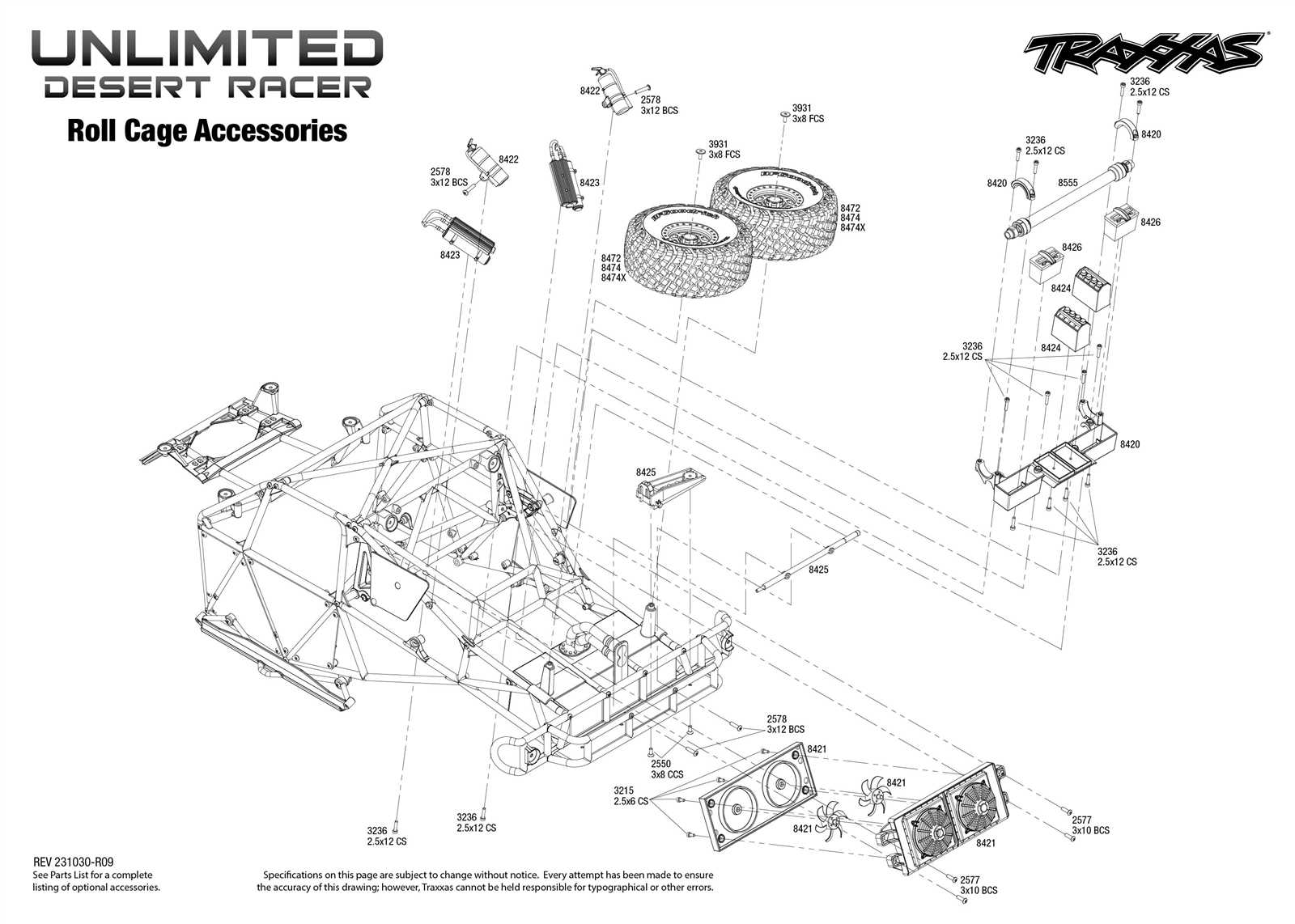 traxxas udr parts diagram