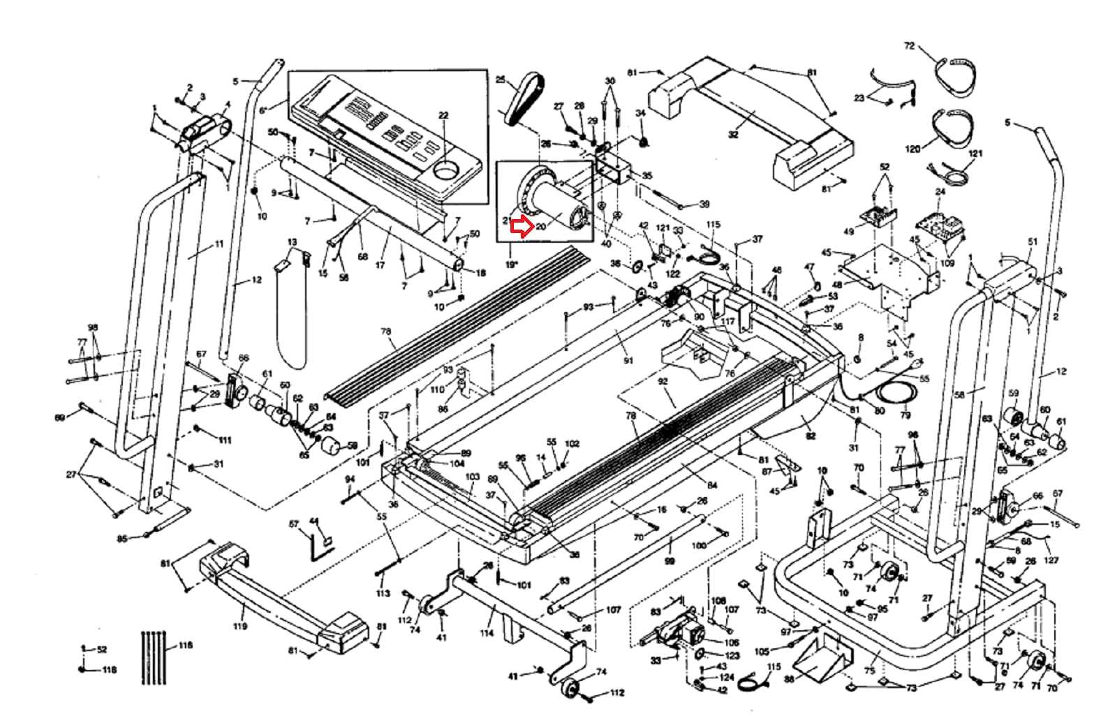 treadmill parts diagram