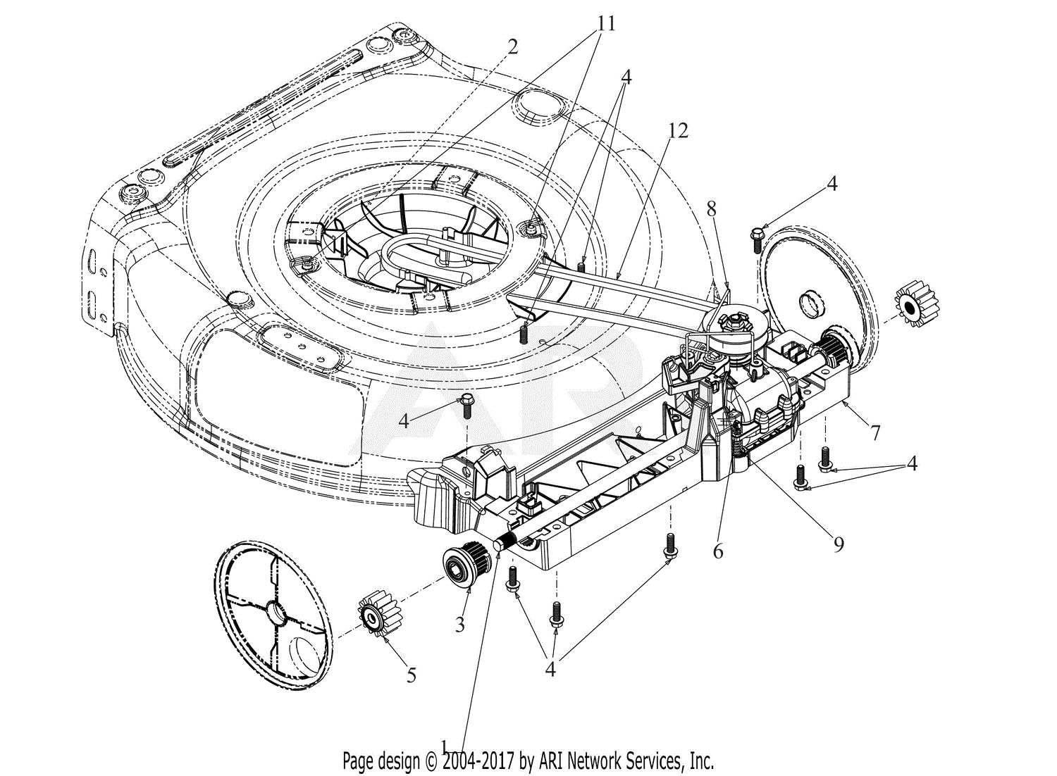 troy bilt mower parts diagrams