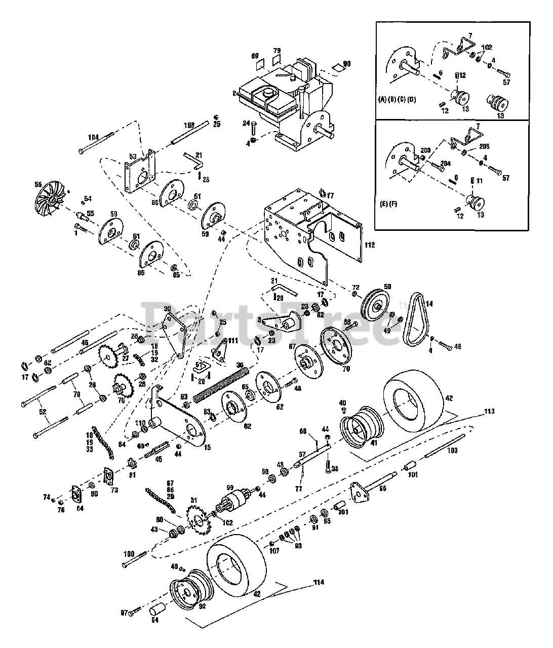 troy bilt snowblower parts diagram