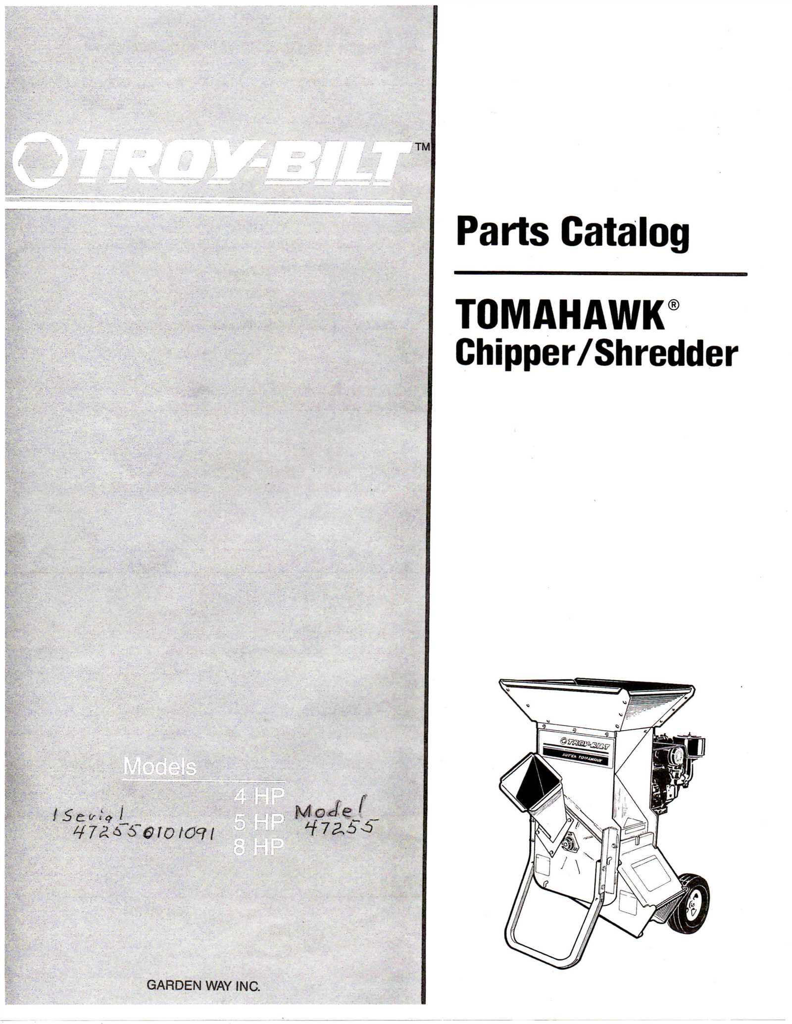 troy bilt super tomahawk parts diagram