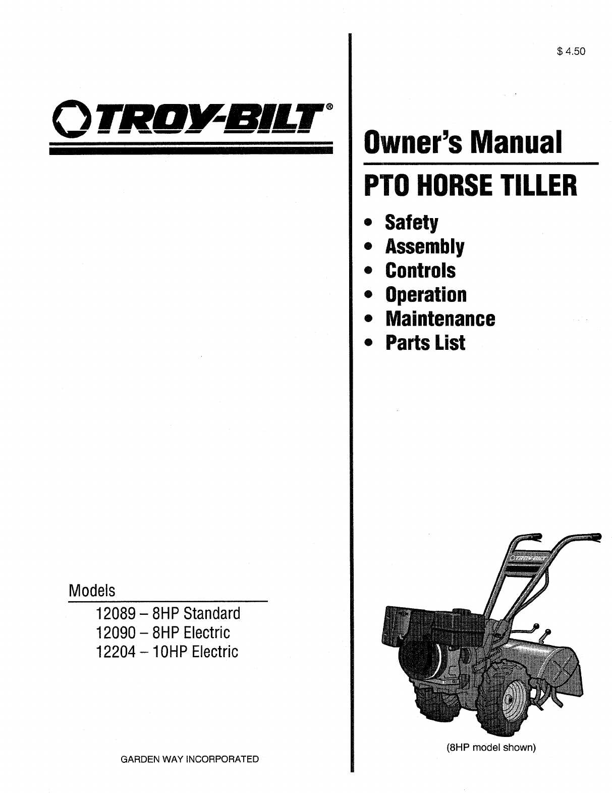 troy bilt tiller horse parts diagram