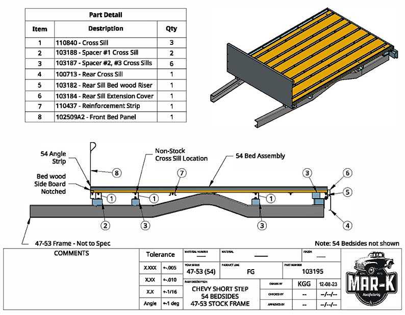 truck bed parts diagram