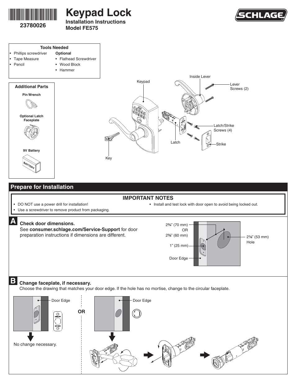 schlage fe575 parts diagram