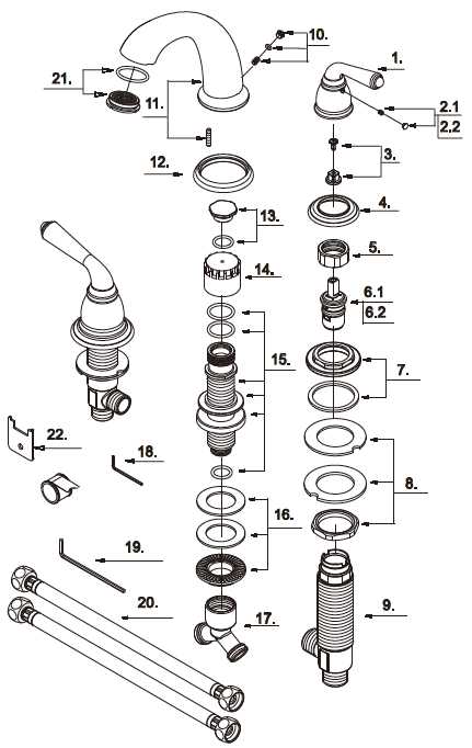 tub faucet parts diagram