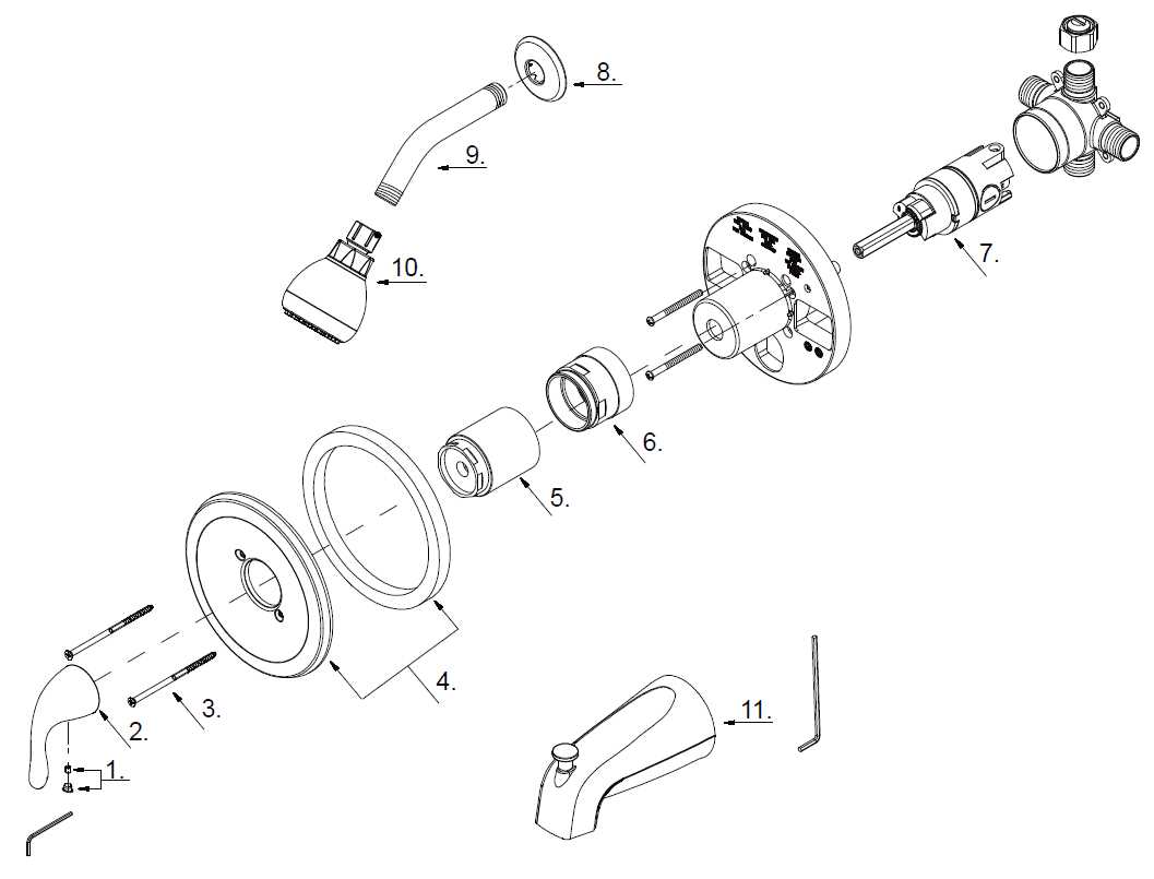 tub faucet parts diagram