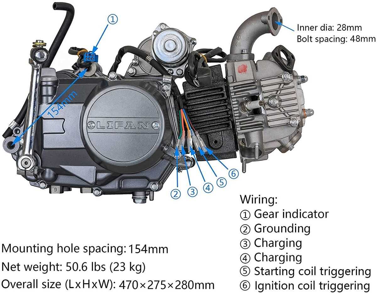 pit bike engine parts diagram