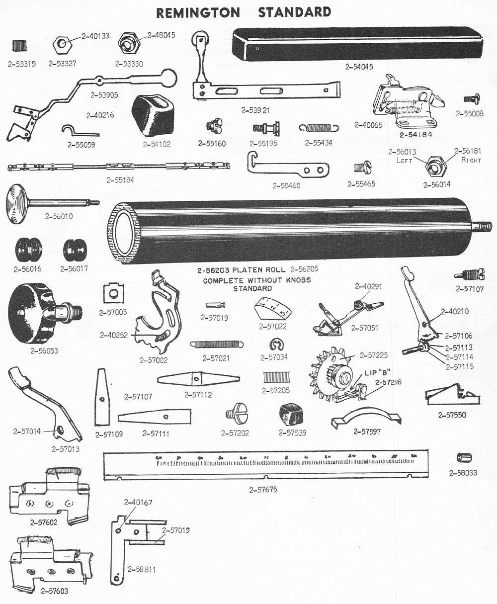 typewriter parts diagram