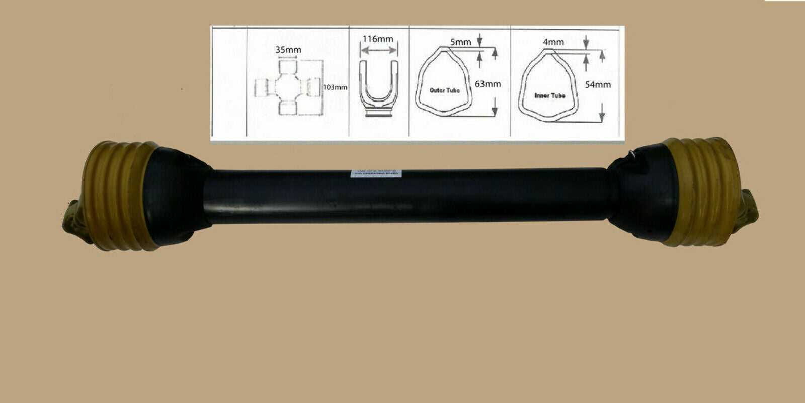 pto shaft parts diagram