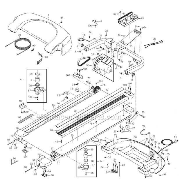 treadmill parts diagram