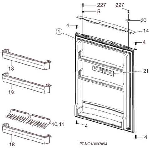 refrigerator door parts diagram