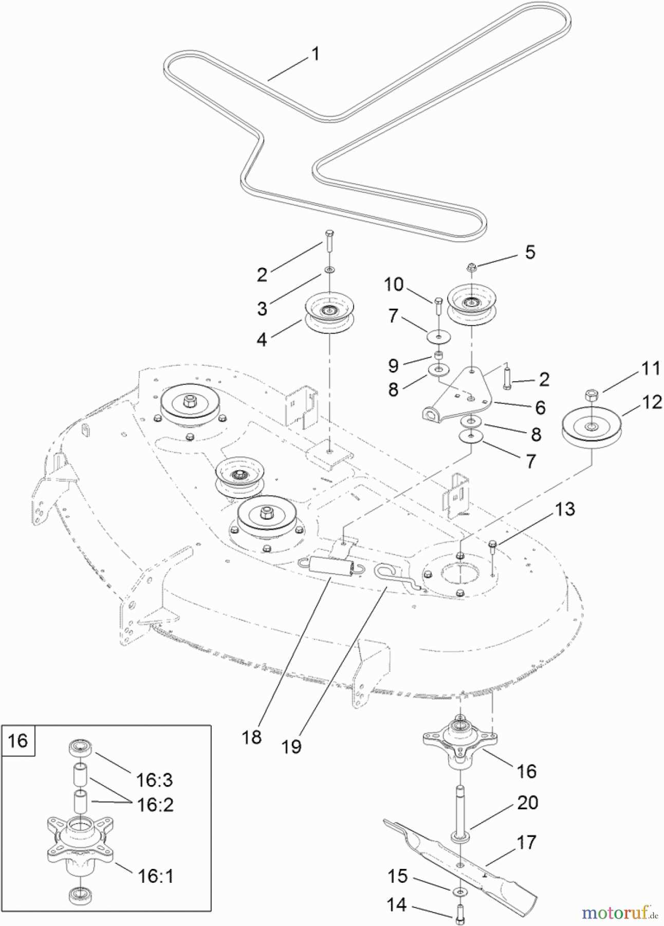 toro timecutter 50 inch deck parts diagram