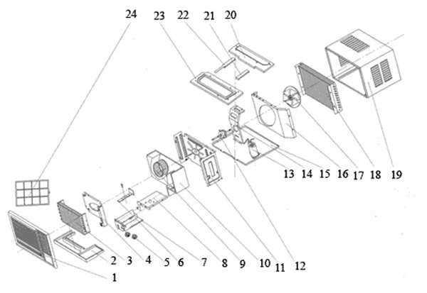 window ac unit parts diagram