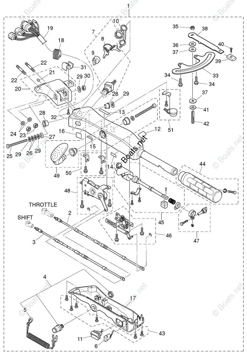 yamaha tiller handle parts diagram