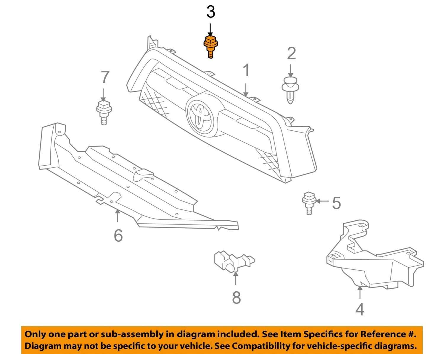 toyota tacoma front bumper parts diagram