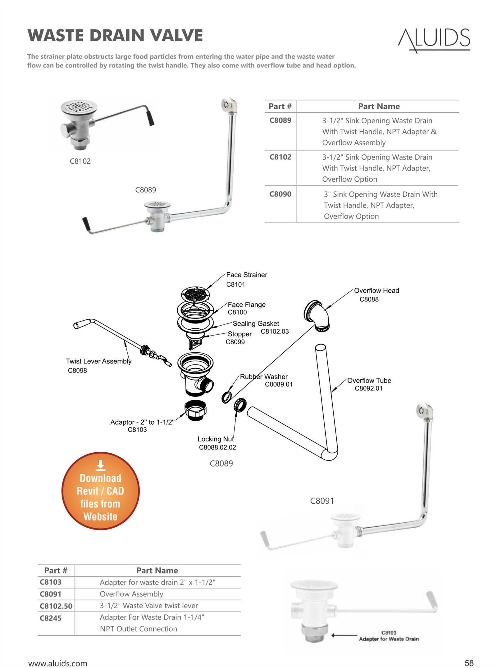 sink stopper parts diagram