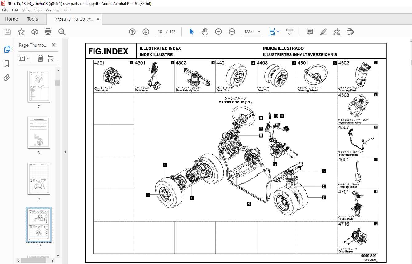 unicarriers forklift parts diagram