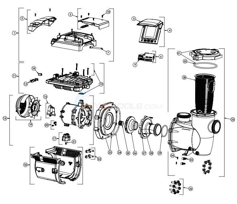 pool motor parts diagram