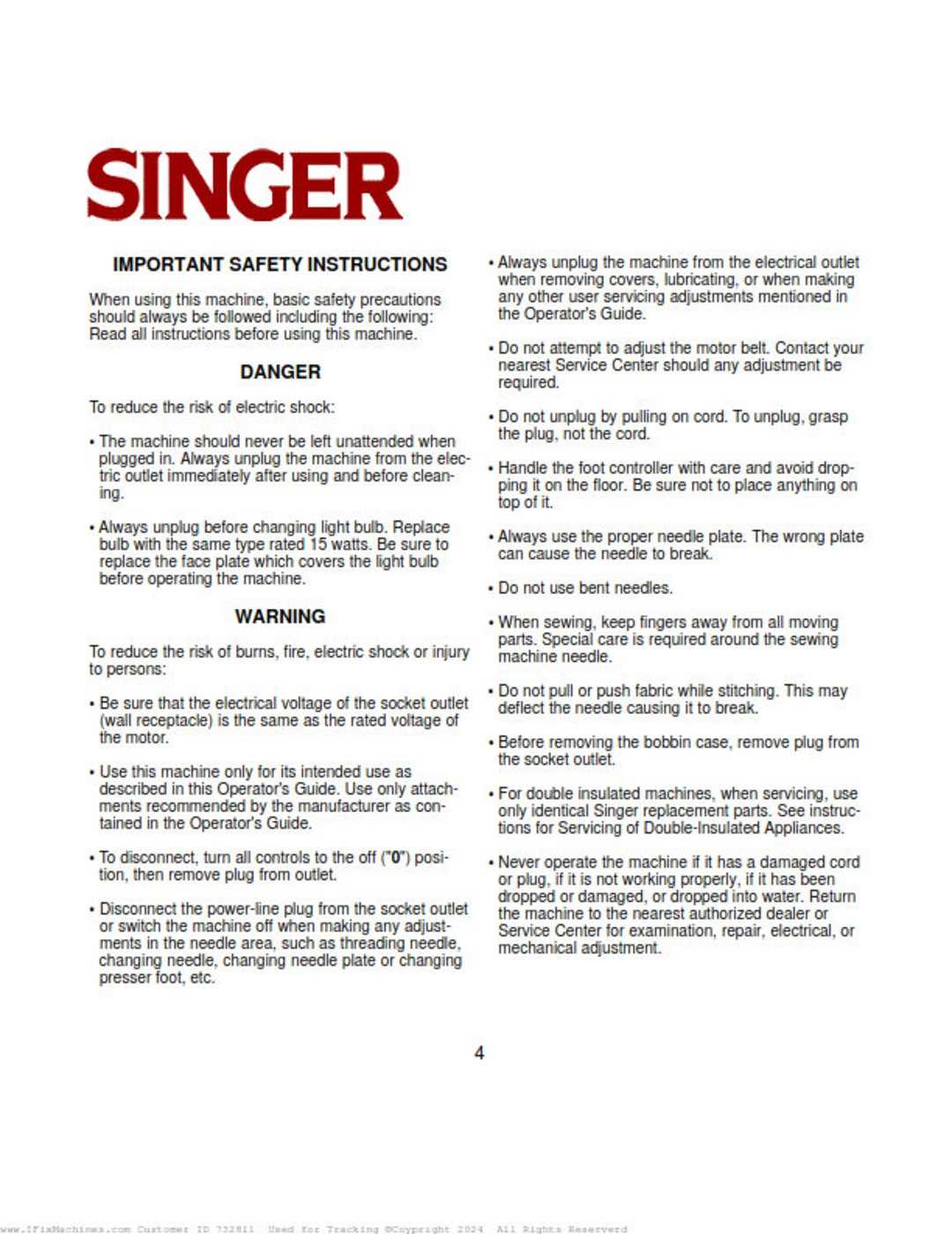 singer 9410 parts diagram