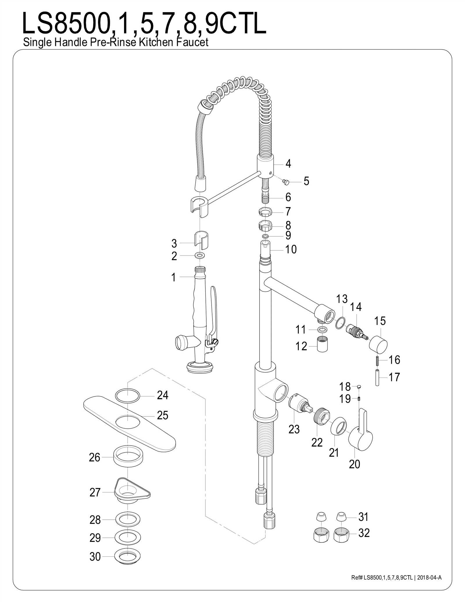 t&s faucet parts diagram