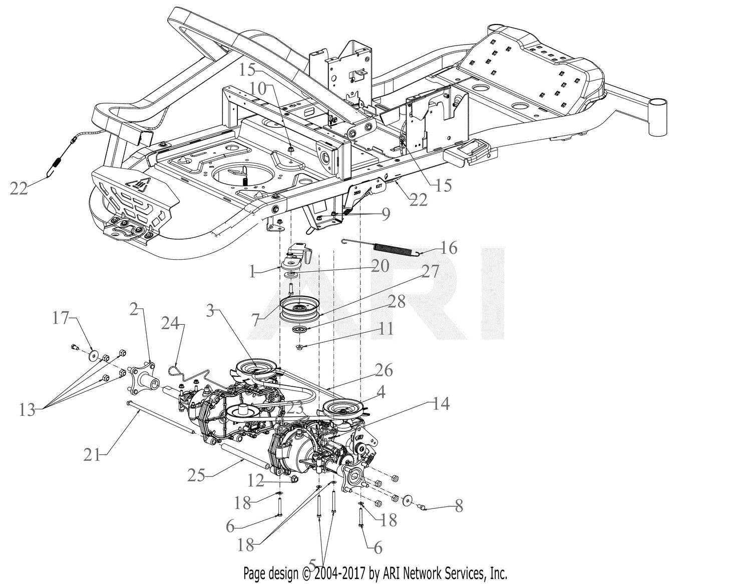 troy bilt 46 inch riding mower parts diagram