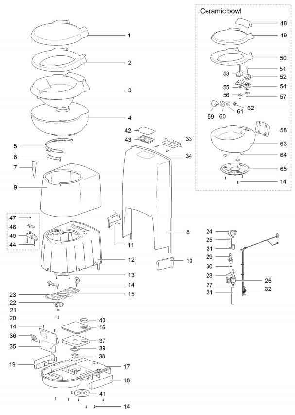 thetford cassette toilet parts diagram