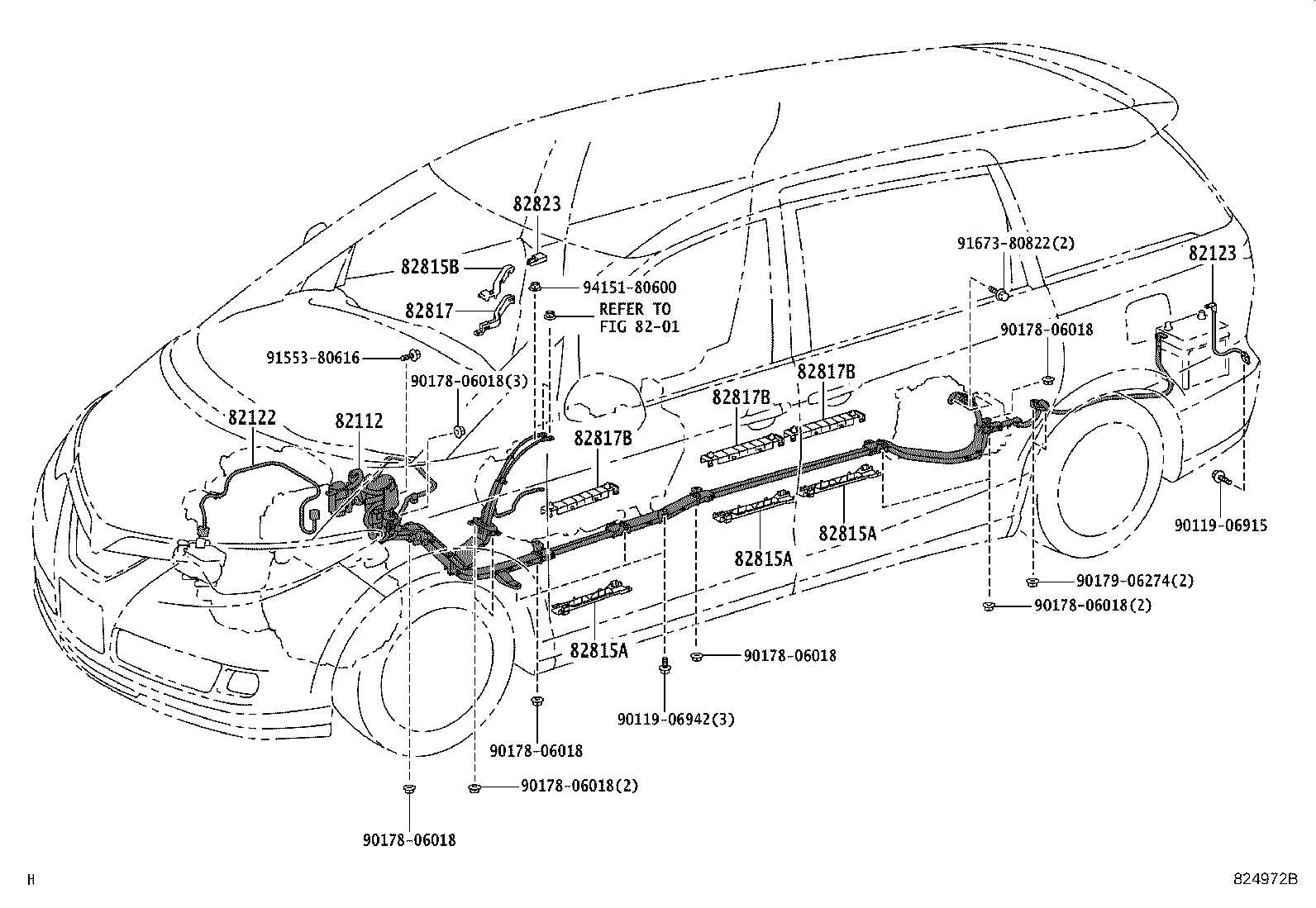 toyota sienna body parts diagram