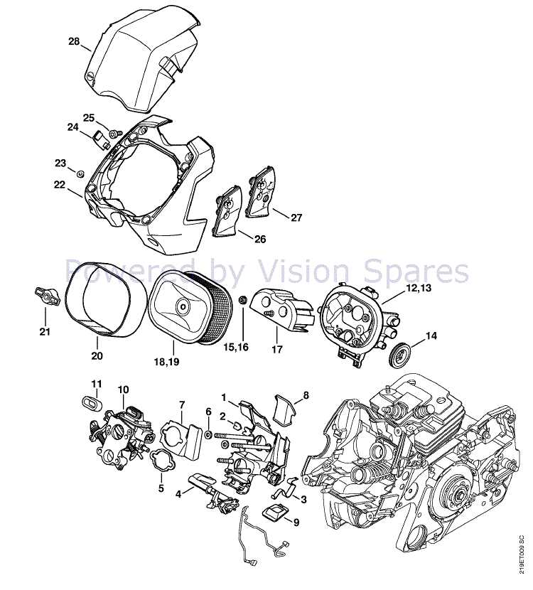 stihl ms 441 chainsaw parts diagram