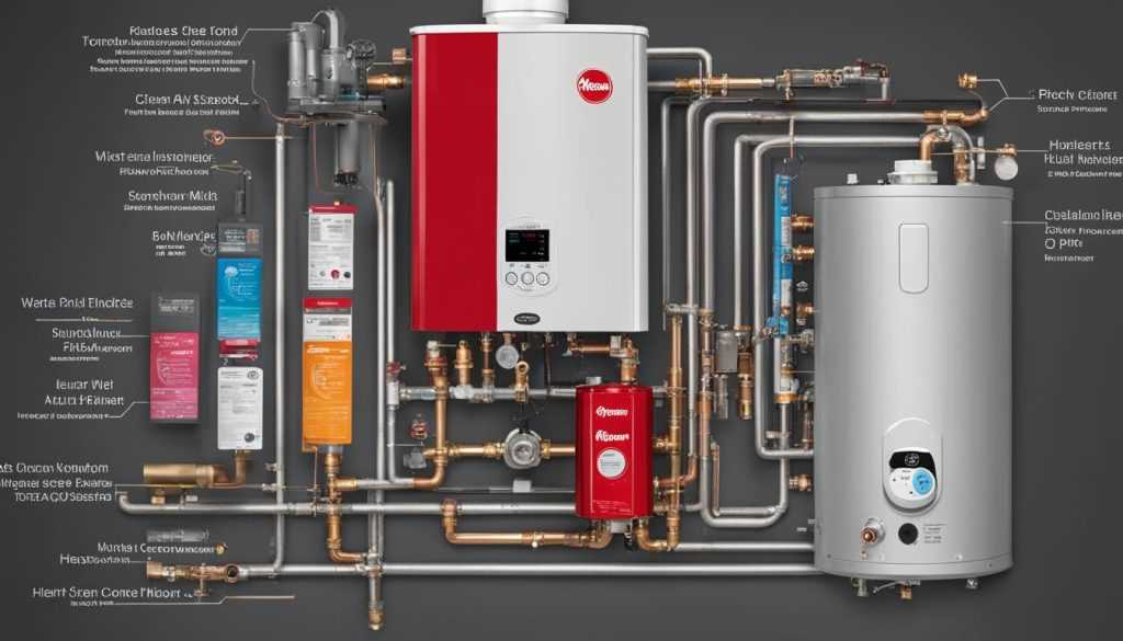 parts of water heater diagram