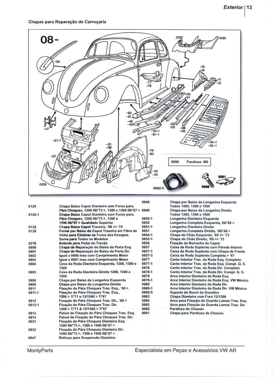 vw beetle body parts diagram