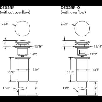 pop up drain parts diagram