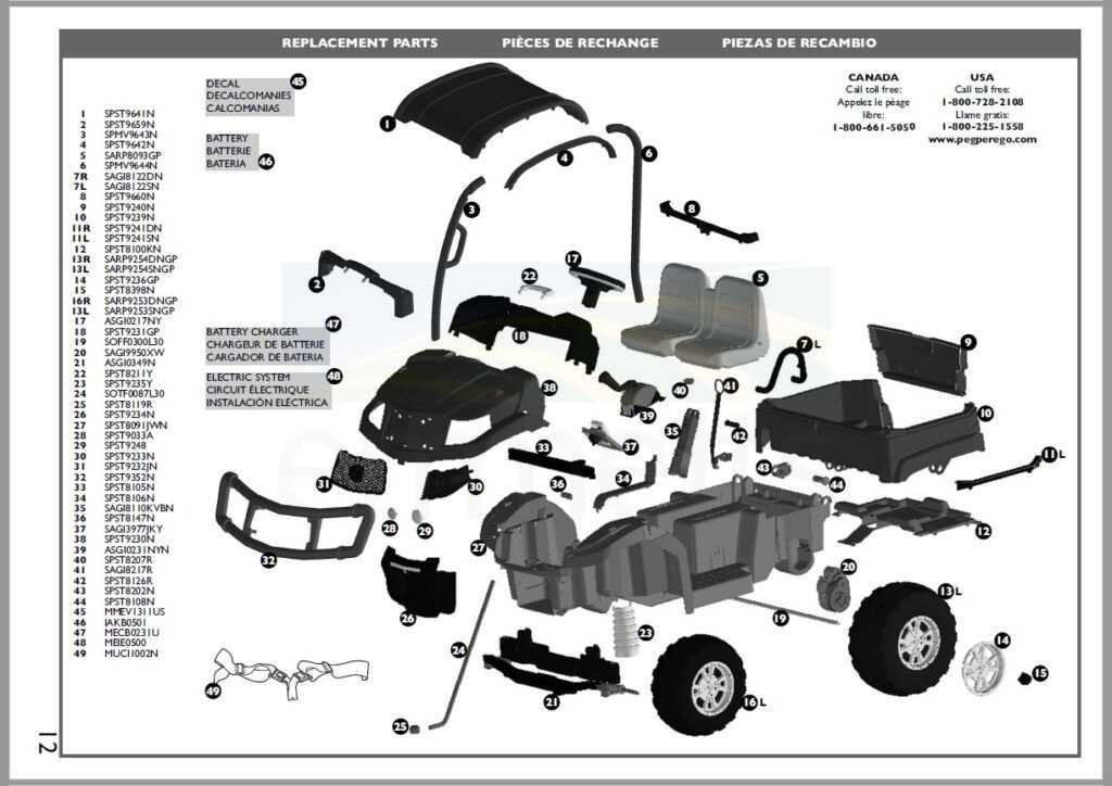 peg perego john deere tractor parts diagram